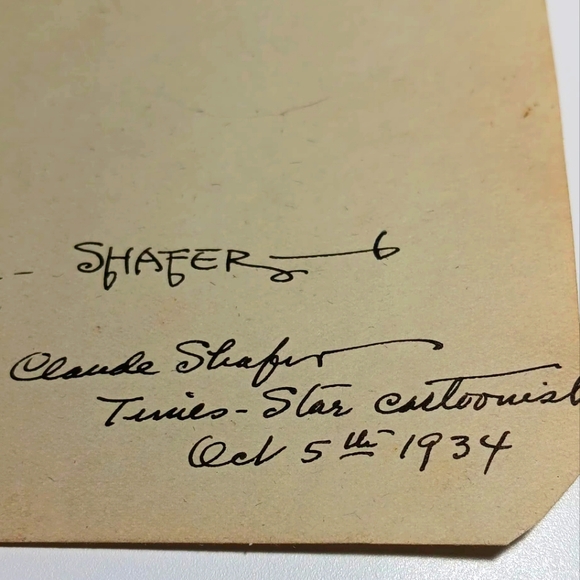 Autograph Claude Shafer "The Doodle Bugs" Cartoonist 1878-1962 - Picture 2 of 4